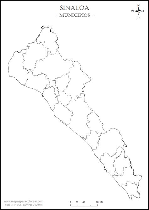 Mapas De Sinaloa Para Colorear