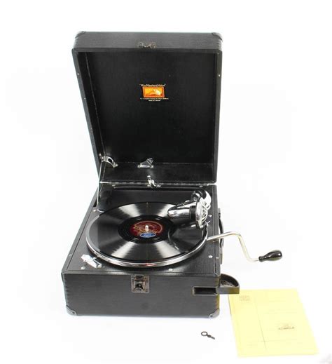 Antique Portable Hmv Gramophone Mod 102e 1934 20th Century At 1stdibs