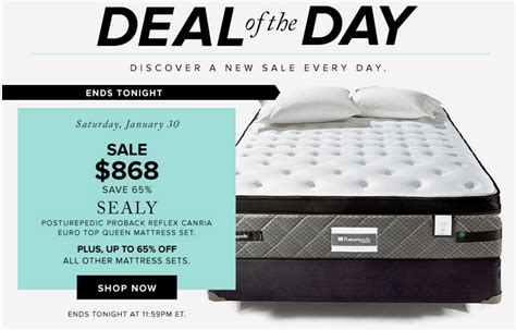 Check our website often for the latest bargains on brand name mattresses in all sizes and comfort levels. Hudson's Bay Canada Today's Offers: Save 65% On Sealy ...