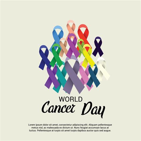 World Cancer Day Awareness Banner With Ribbons 2259764 Vector Art At