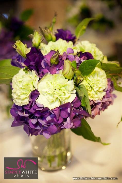 purple hydrangea and green carnations the french bouquet simply white photo by ace cuervo j