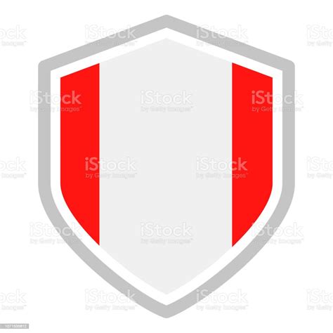 Peru Shield Flag Vector Flat Icon Stock Illustration Download Image
