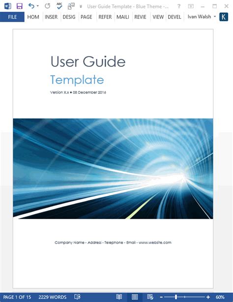 User Guide Template - Download MS Word templates and free forms