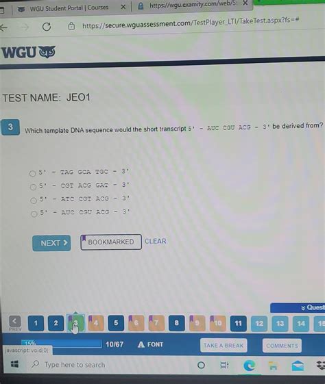 [Solved] biochemistry. WGU Student Portal | Courses X &... | Course Hero