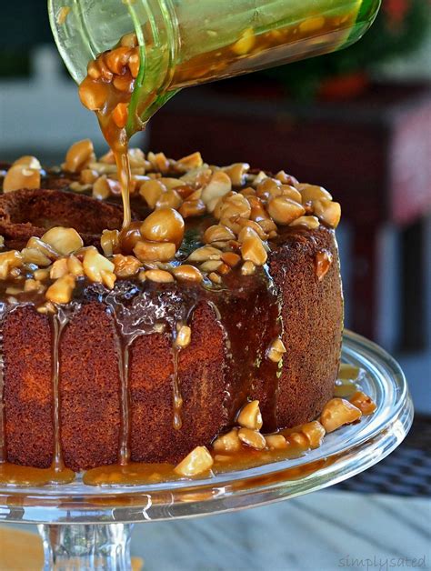 This classic recipe uses both vanilla and almond extract. Caramel Macadamia Pound Cake - Simply Sated