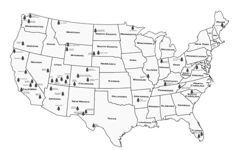 United States National Parks Map Svg Dxf Adobe Illustrator Etsy