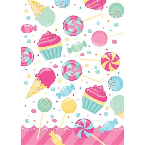 An Image Of Candy And Lollipops Pattern On A White Background With Pink