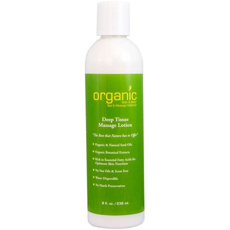 Organic Deep Tissue Massage Lotion 8 Oz