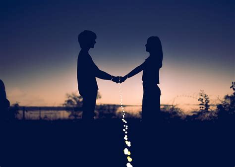 Hd Wallpaper Couple Holding Hands Photo Love Silhouettes Happiness