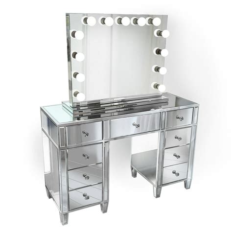 Glamms 48 Mirrored Vanity Table Multi Drawer Led Hollywood Mirror