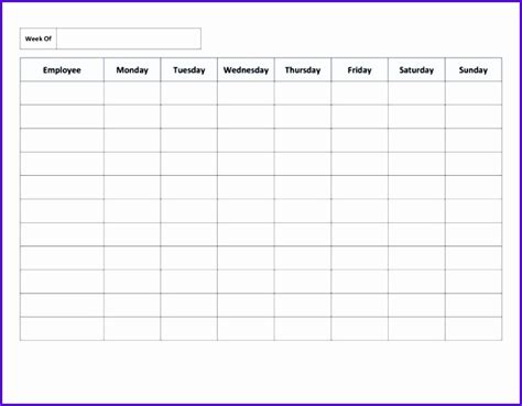 weekly work schedule template excel excel templates