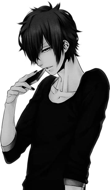 Anime Boy With Black Hair Hd Png Download 323254 Dlfpt