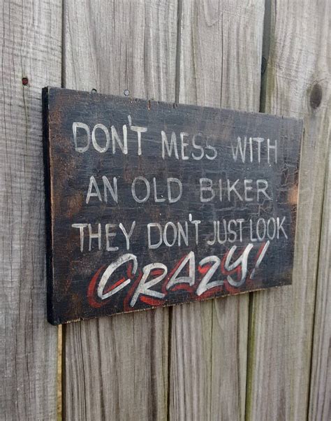 Crazy Biker Sign For Man Cave Motorcycle Art Motorcycle Sign Etsy