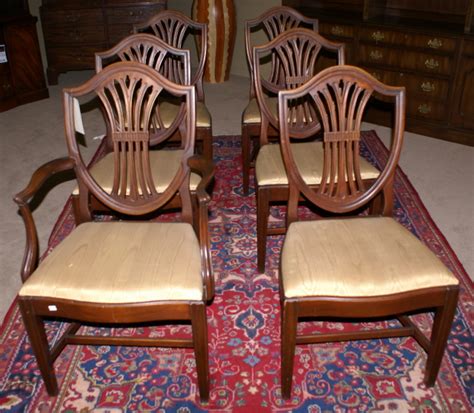 Plus, this chair arrives in a set of six which could match any size table. Set of 6 solid mahogany shield back dining room chairs For ...