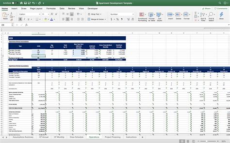 Standard Multifamily Development Pro Forma Excel Model With Commercial Units Eloquens