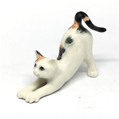 Zoocraft Miniature Calico Cat Figurine Collectible Ceramic Etsy