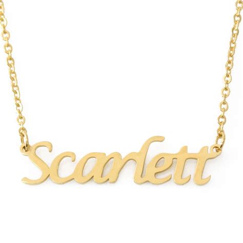 Scarlett Collar De Nombre De Oro Joyería Personalizada Etsy