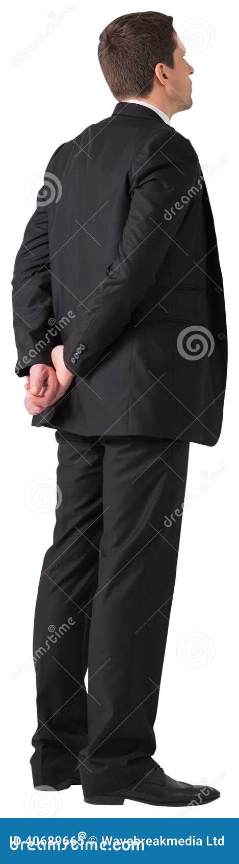Handsome Businessman Looking With Hands Behind Back Stock Image Image
