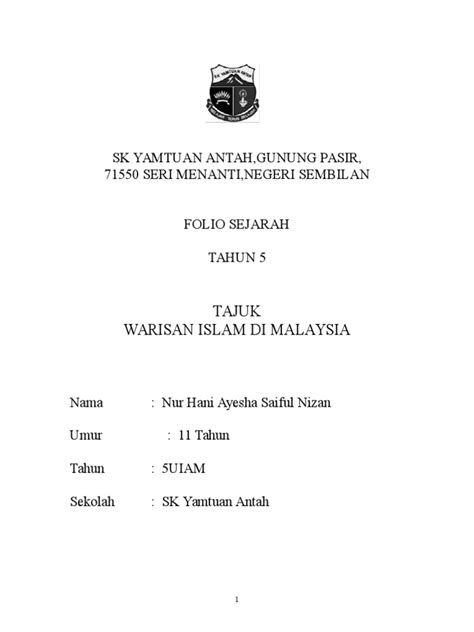 Terjadi migrasi bangsa asia ke indonesia. Folio Sejarah Tahun 5 2016