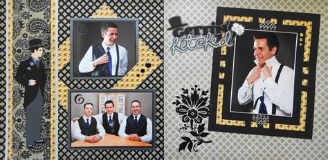 Wedding Scrapbook Page Gettin Hitched The Groom 2 Page Masculine