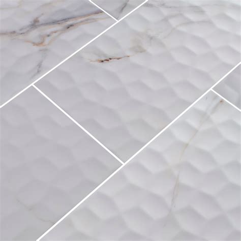 Adella Viso Calacatta 12x24 Satin Matte Ceramic Tile Porcelain Tile Usa