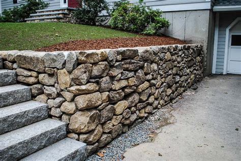 Stacked Stone Wall Custom Built Natural Stone Walls