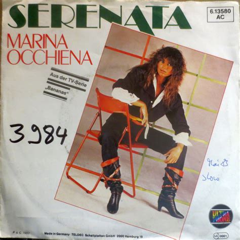 Marina occhiena non ha avuto solo modo di far infuriare la bruna de i ricchi e poveri soffiandole, almeno secondo il gossip, il suo compagno negli anni '80, ma nella sua seconda vita, iniziata a suo. Marina Occhiena - Serenata (1982, Vinyl) | Discogs