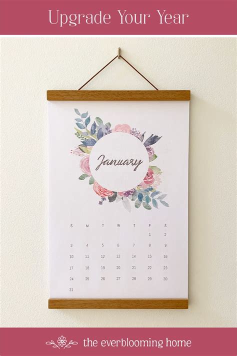 2021 Hanging Calendar 2021 Wall Calendar Frame 2021 Etsy Hanging