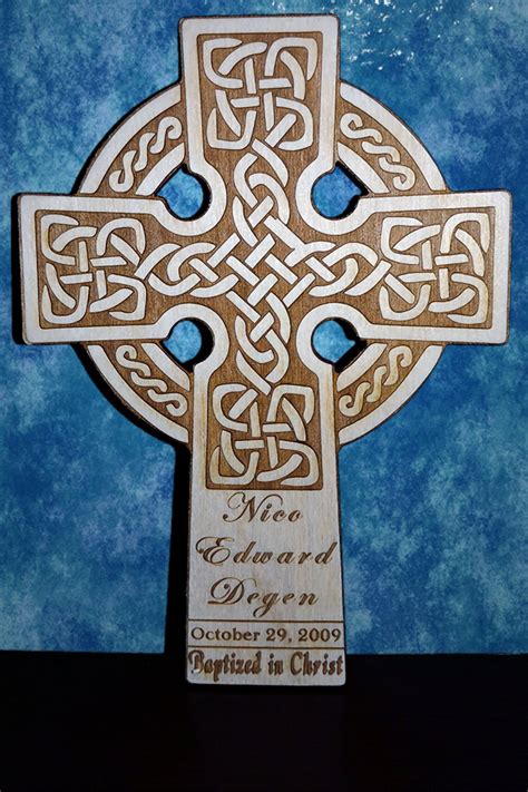 Engraved Irish Celtic Knot Cross Remembrance T Sympathy Etsy