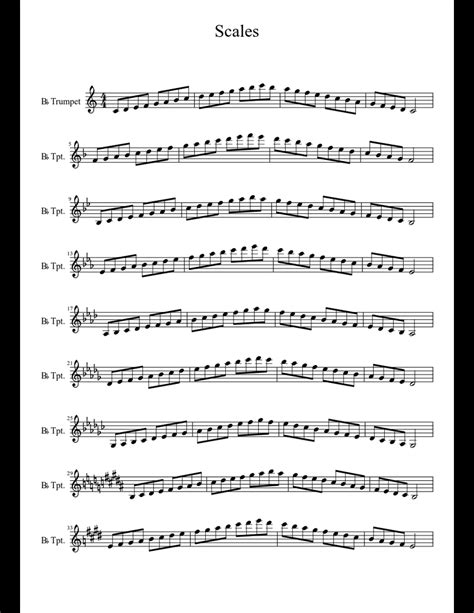 Scales For Trumpet 2 Octave Sheet Music Download Free In Pdf Or Midi