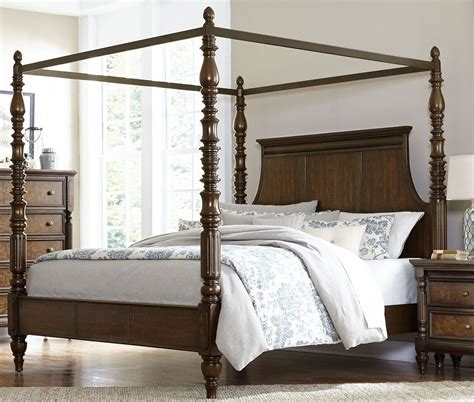 Verlyn Cherry Cal King Canopy Bed From Homelegance Coleman Furniture