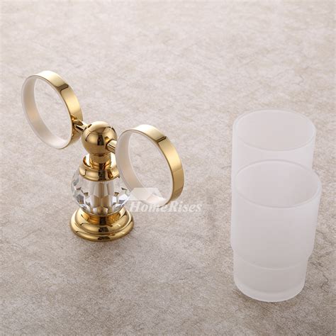 This toothbrush holder gives the industrial look of. vintage Polished Brass Golden Toothbrush Holder