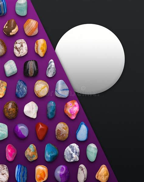 Circular Space On Gemstones Background Composition 3d Illustration