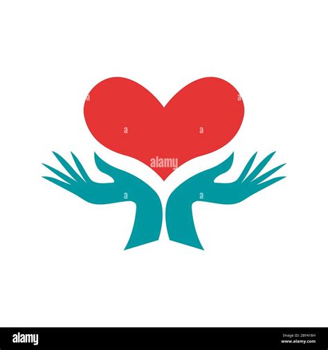 Vector Logo Hands And Heart Cardiologist Service And Assistance