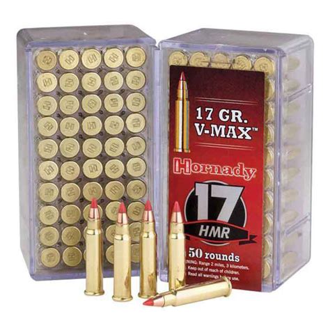 Hornady 17 Hmr 17gr V Max Rimfire Ammo 50 Rounds Sportsmans Warehouse