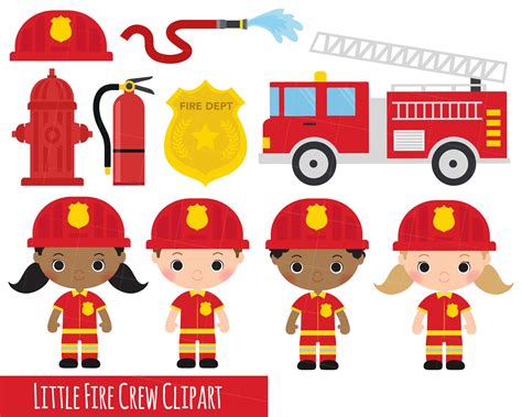 Little Fire Crew Clipart Fireman Clipart Fire Engine Clipart X 14