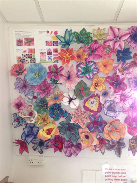 The Final Year 7 3d Paper Flowers Based On The Work Of Georgia O