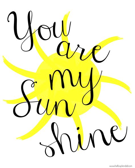 You Are My Sunshine Printable 9 Months Sunshine Printable You Are