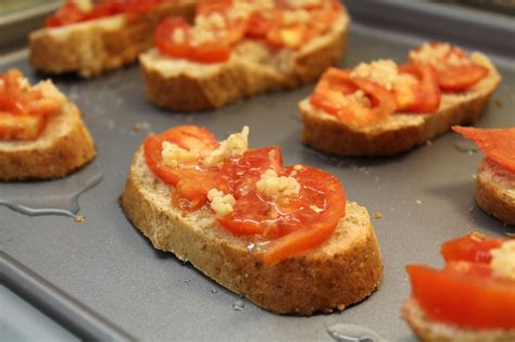 Spread each slice with 1 tablespoon of goat cheese and top with 1 tablespoon of tomato and 1 teaspoon of onion. Crispy Tomato and Goat Cheese Bruschetta | don't miss dairy