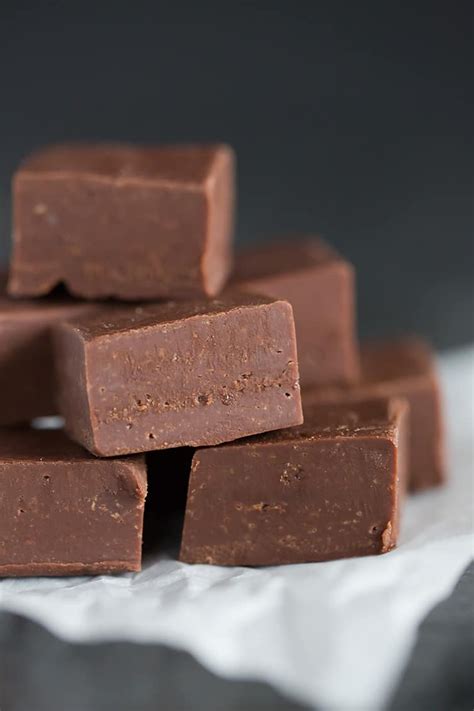 In heavy saucepan, over low heat, melt chocolate chips with eagle brand® and salt. Easy Chocolate Fudge Recipe | Brown Eyed Baker | Recipe ...