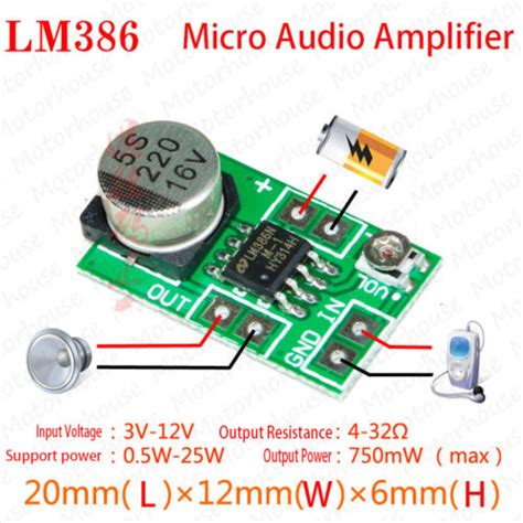 Dc 3v~12v 5v Mini Lm386 Audio Power Digital Amplifier Board Micro Amp