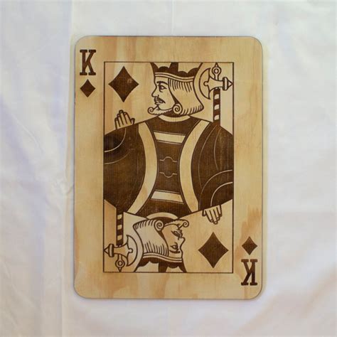 King Of Diamonds Laser Cut And Engraved Wood Playing Cards Etsy