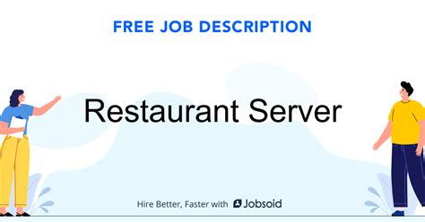 Responsibility Of Server Free 10 Sample Server Job Descriptions In