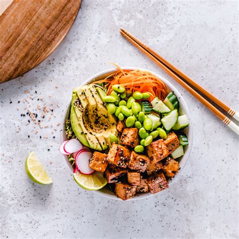 Vegan Spicy Sesame Tofu Poke Bowl Recipe With Photos Fresh N Lean