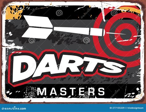 Darts Masters Championship Fan Artwork Vector Design Stock Illustration