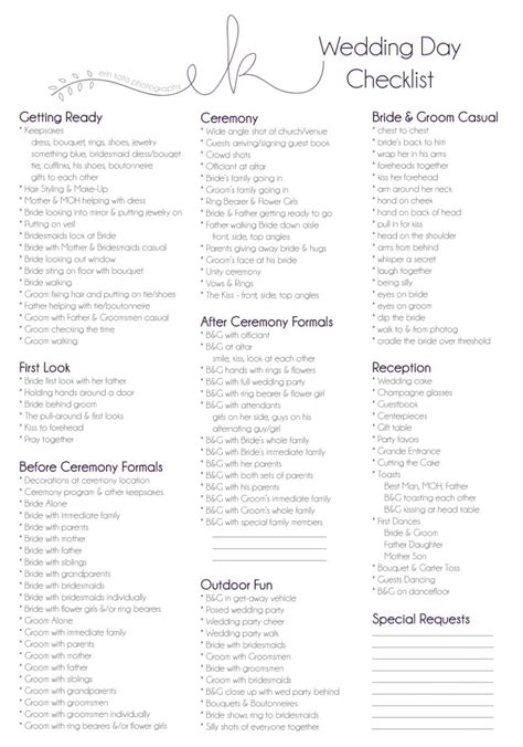 Wedding Checklist Template Fillable Printable Pdf And Forms Porn