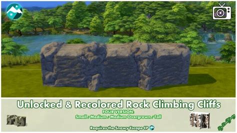 Rock Climbing Cliffs Unlocked And Recolored By Bakie At Mod The Sims