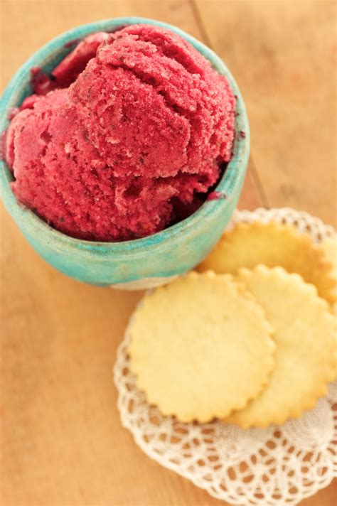 Thyme Mixed Berry Sorbet And Vanilla Shortbread Cookies