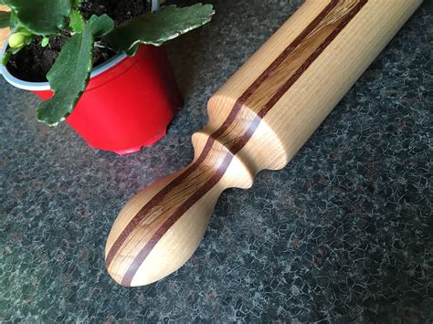 Unique Handmade Hand Turned Large Wooden Rolling Pin Beech Oak Etsy