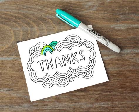 Add tip ask question comment download. Greeting Card // Thanks, Color Your Own, DIY Thank You ...